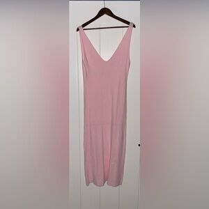 Free People Beach Women Daniela Low Back Rib Knit Midi Sweater Dress L Boho‎ NEW